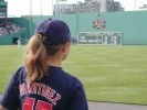 Julia looking onto the field